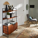 Стеллаж из стали и орехового дерева Derek Wood Rack варинант исполнения - 5 | Loft Concept в Волгограде