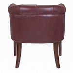 Кресло низкое из натуральной кожи на 4-х деревянных ножках из массива бука Chloe Leather Armchair vine варинант исполнения - 3 | Loft Concept в Волгограде