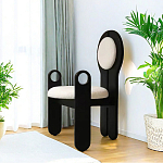 Стул черный из дерева с круглой спинкой Chair in Neoclassical Style варинант исполнения - 3 | Loft Concept в Волгограде