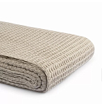 Плед из шерсти бежевого цвета с бахромой Waffle Comfort варинант исполнения - 3 | Loft Concept в Волгограде