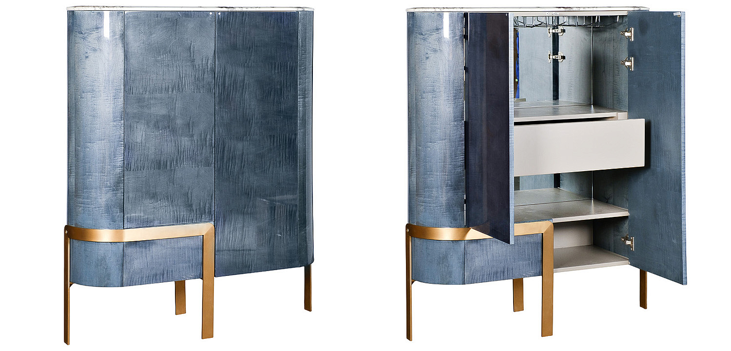 Шкаф в стиле арт-деко Aberforth Cabinet Синий перламутр - Loft-Concept в Волгограде