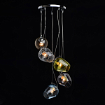 Люстра каскадная с 5-ю разноцветными стеклянными плафонами Kaleido варинант исполнения - 3 | Loft Concept в Волгограде