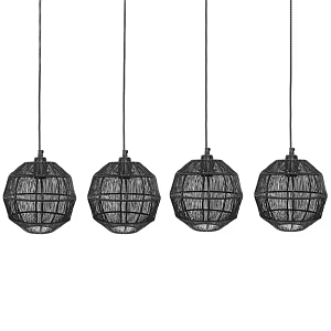 Подвесной светильник с 5-ю плетеными металлическими абажурами Wicker Iron Lamp