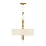 Люстра подвесная с широким белым текстильным абажуром и вертикальными декоративными элементами Hinkley варинант исполнения - 2 | Loft Concept в Волгограде