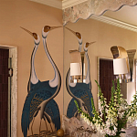 Обои ручная роспись Sarus Cranes Colourway SC-208 on Raw Silk dyed silk варинант исполнения - 2 | Loft Concept в Волгограде