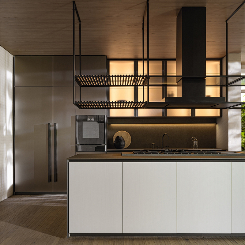 Кухонный гарнитур с длинным островом PRIME Dada Engenereed Kitchen Коричневый Серый Белый Кухонный гарнитур с длинным островом PRIME Dada Engenereed Kitchen Коричневый Серый Белый в Волгограде | Loft Concept