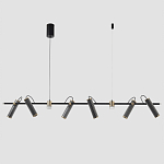 Люстра с 8-ю цилиндрическими плафонами на магнитном креплении и черным металлическим основанием Bronze Concert варинант исполнения - 1 | Loft Concept в Волгограде