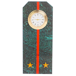Часы погон ВС подарочные настольные из натурального камня Змеевик Military Clock варинант исполнения - 16 | Loft Concept в Волгограде