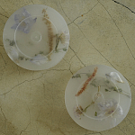 Круглая подставка под благовония из эпоксидной смолы с цветами белая Epoxy Resin Flowers Incense Stand White варинант исполнения - 2 | Loft Concept в Волгограде