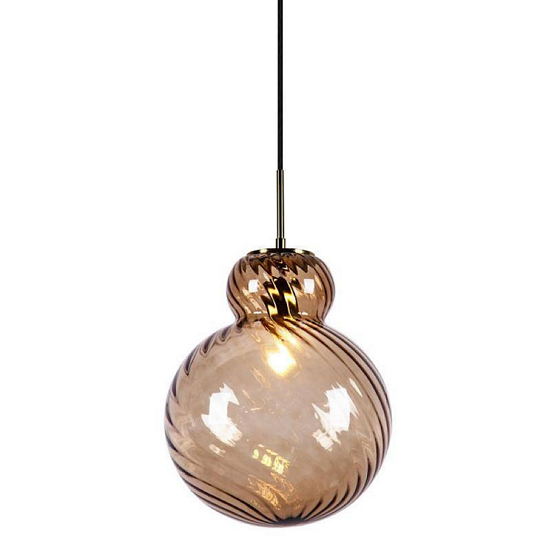 Подвесной светильник Amber RIBBED BASE Янтарный в Волгограде | Loft Concept 