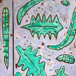 Премиальный Шкаф Defoliation двухстворчатый роспись зеленые листья  варинант исполнения - 5 | Loft Concept в Волгограде