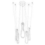 Подвесной светильник белого цвета с 6-ю изогнутыми плафонами Flow Loop варинант исполнения - 4 | Loft Concept в Волгограде