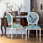 Стул из массива бука с изображением птиц и цветов Turquoise Beige Chinoiserie Garden Chair варинант исполнения - 8 | Loft Concept в Волгограде