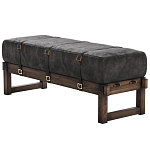 Банкетка Duncan винтажная черная кожа варинант исполнения - 3 | Loft Concept в Волгограде