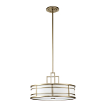 Подвесной светильник цвета латунь с белым матовым плафоном с геометрическим рисунком Feiss варинант исполнения - 7 | Loft Concept в Волгограде