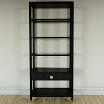 Стеллаж Elsa Dreams Black со стеклянными полками и ящиком варинант исполнения - 4 | Loft Concept в Волгограде