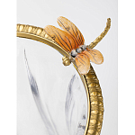 Ваза из прозрачного стекла с бронзовой вставкой в виде цветущей ветви Eden Garden porcelain and bronze варинант исполнения - 3 | Loft Concept в Волгограде