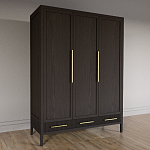 Большой Шкаф Primo Темный орех с 3 дверьми и 3 выдвижными ящиками варинант исполнения - 4 | Loft Concept в Волгограде