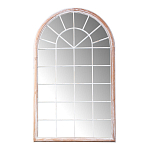 Зеркало-окно настенное в венецианском стиле с деревянной рамой бежевого цвета Venetian Smooth варинант исполнения - 1 | Loft Concept в Волгограде