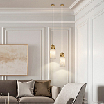 Подвесной светильник светодиодный с цилиндрическим плафоном Stone Helios варинант исполнения - 5 | Loft Concept в Волгограде