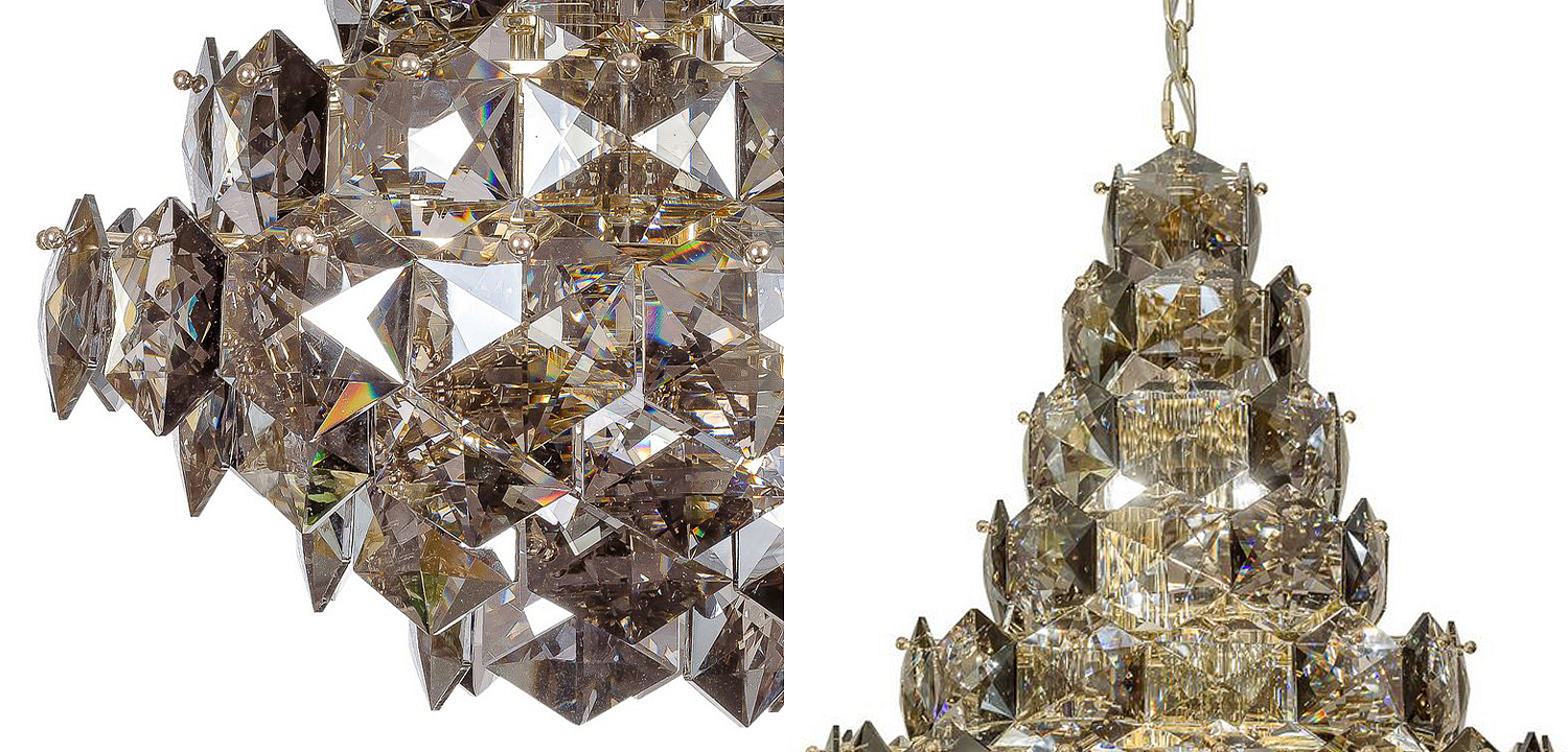 Люстра Tiers Crystal Light Chandelier Smoky 54 Люстра Tiers Crystal Light Chandelier Smoky 54 - Loft-Concept в Волгограде