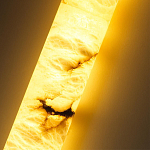 Подвесной светильник цилиндрической формы с плафоном из алебастра и металлическими торцами Темная Латунь 60 см Cryptocrystalline Stone варинант исполнения - 4 | Loft Concept в Волгограде