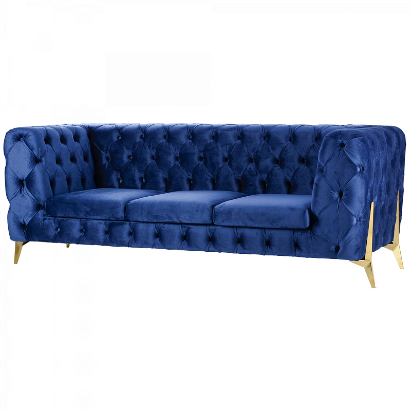 Диван Jasper Sofa Синий Латунь Диван Jasper Sofa Синий Латунь в Волгограде | Loft Concept
