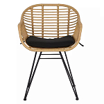Стул с ротанговым плетением Wicker Half Chair с подлокотниками варинант исполнения - 1 | Loft Concept в Волгограде