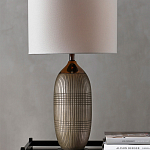 Настольная лампа керамическая с тканевым цилиндрическим абажуром Bullet варинант исполнения - 3 | Loft Concept в Волгограде