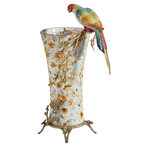 Ваза фарфоровая с птицей на бронзовой ветке Garden of Eden