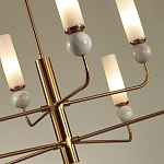 Люстра на штанге с 8-ю цилиндрическими матовыми плафонами и шарами из камня Orb Essence варинант исполнения - 3 | Loft Concept в Волгограде