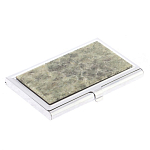 Визитница карманная металлическая с накладкой из натурального камня Апатит Stone Business Card Holders варинант исполнения - 2 | Loft Concept в Волгограде