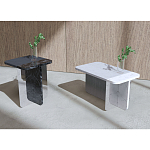 Slice журнальный столик из мрамора и массива дуба варинант исполнения - 2 | Loft Concept в Волгограде