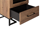 Шкаф-витрина в стиле лофт с чёрной стеклянной дверью Urban Style Space 2 варинант исполнения - 3 | Loft Concept в Волгограде