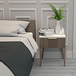 Тумба прикроватная коричневая с белой столешницей Harper Line варинант исполнения - 2 | Loft Concept в Волгограде