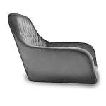 Барный стул со спинкой и подлокотниками на 4-х металлических ножках Douglas Rhombus Серый Велюр варинант исполнения - 2 | Loft Concept в Волгограде