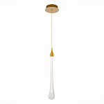 Подвесной светильник с плафоном в форме капли на золотистом каркасе Raindrop варинант исполнения - 1 | Loft Concept в Волгограде