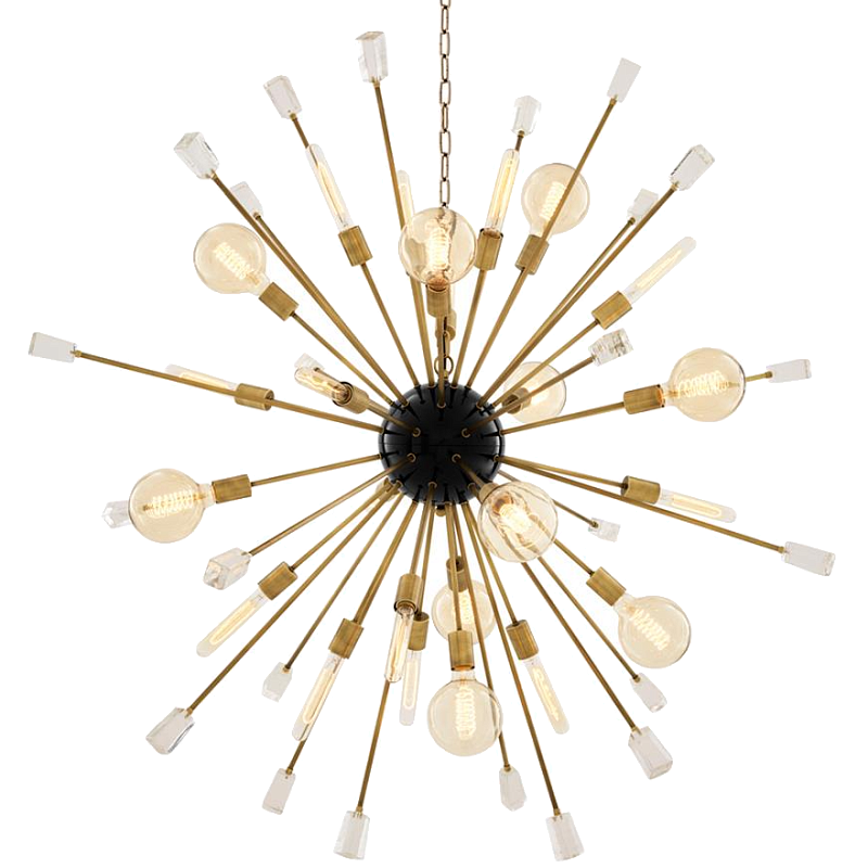 Люстра Chandelier Tivoli L Brass Латунь Черный Прозрачный (Transparent) Люстра Chandelier Tivoli L Brass Латунь Черный Прозрачный (Transparent) в Волгограде | Loft Concept