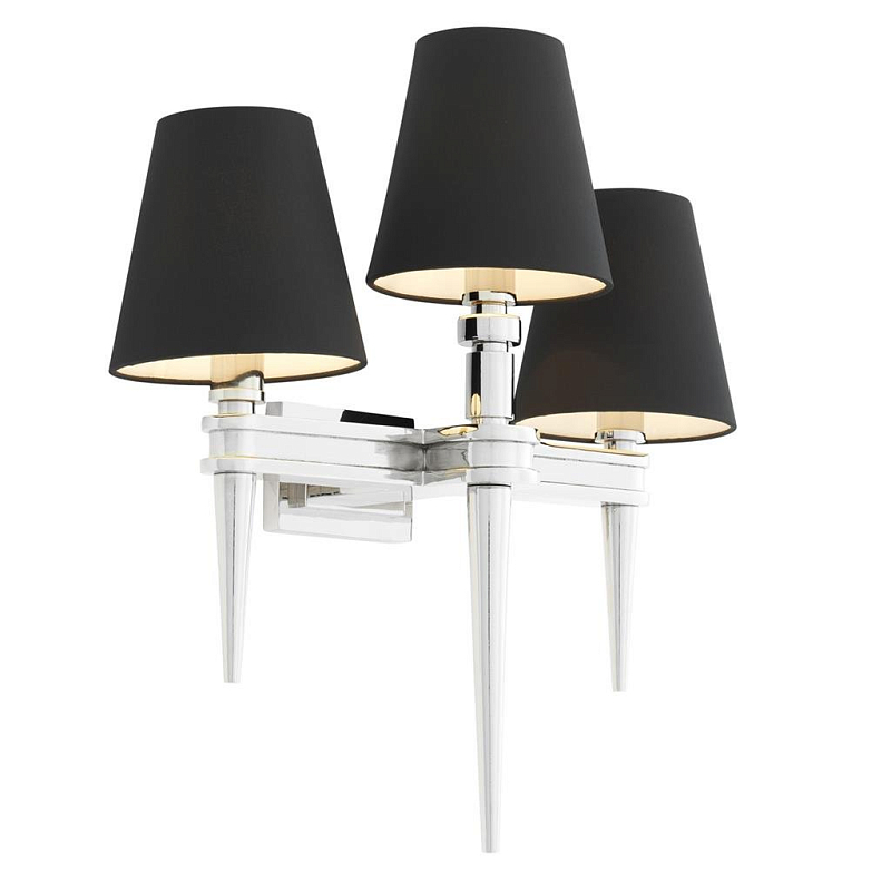 Бра Wall Lamp Waterloo Triple Nickel Черный Никель Бра Wall Lamp Waterloo Triple Nickel Черный Никель в Волгограде | Loft Concept