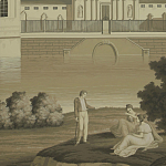 Обои ручная роспись Monuments of Paris Terre Foncée on scenic paper варинант исполнения - 1 | Loft Concept в Волгограде