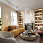 Люстра подвесная из металла с прозрачными подвесками из хрусталя Quasar 93 варинант исполнения - 7 | Loft Concept в Волгограде