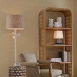 Торшер с белым каркасом и тканевыми абажуром Natural Stems варинант исполнения - 5 | Loft Concept в Волгограде