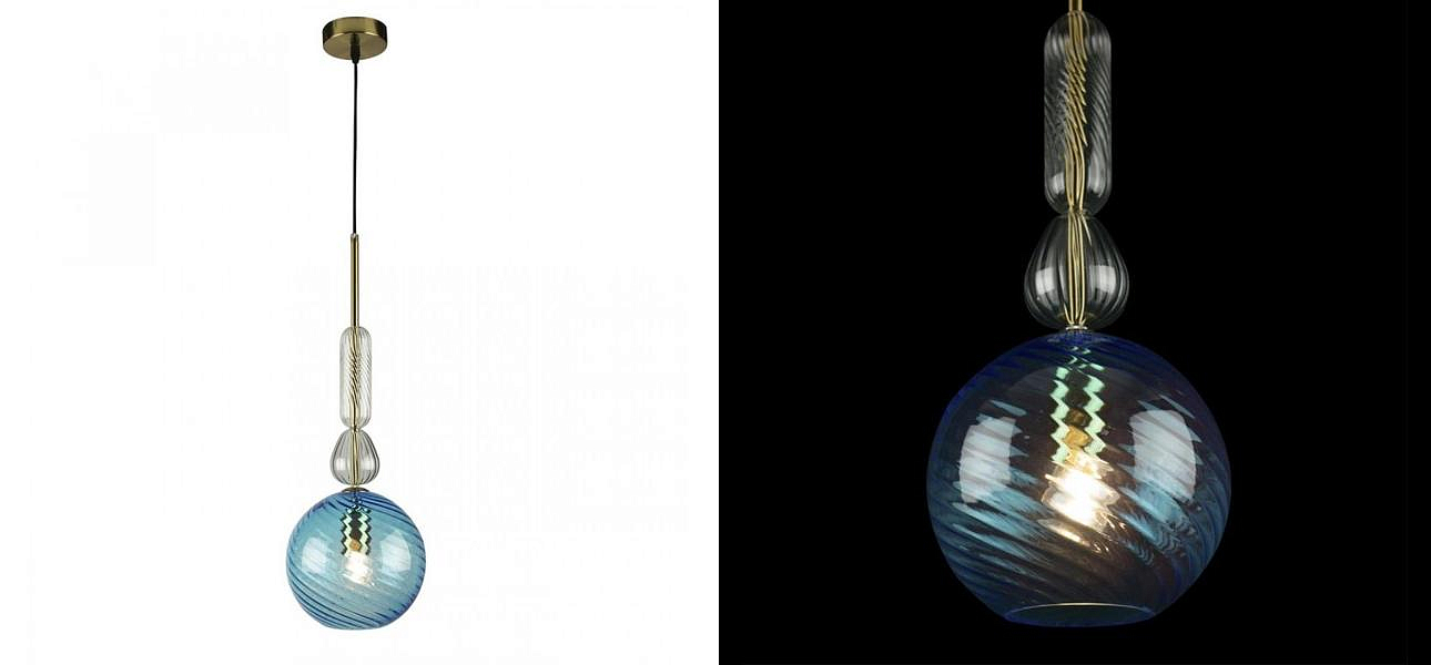 Светильник Flauti Blue Ball D20 см Светильник Flauti Blue Ball D20 см - Loft-Concept в Волгограде