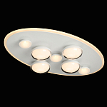 Потолочный светильник овальной формы белого цвета с 7-ю лампами Lunar Pebbles варинант исполнения - 3 | Loft Concept в Волгограде