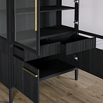 Витрина Primo со стеклянными фасадами и буфетом шпон Черный дуб варинант исполнения - 6 | Loft Concept в Волгограде