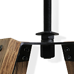 Барный стул со спинкой и металлической подставкой на 4-х деревянных ножках Бежевый Велюр Vendramin Chair варинант исполнения - 5 | Loft Concept в Волгограде