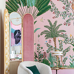 Обои ручная роспись Amazonia Florence Pink dyed silk варинант исполнения - 5 | Loft Concept в Волгограде