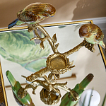 Подсвечник с двумя попугаями из фарфора на бронзовой ветке Eden Garden варинант исполнения - 5 | Loft Concept в Волгограде