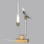Настольная лампа с прозрачной трубкой и декоративной фигуркой птицы на бронзовой подставке Ganthea варинант исполнения - 3 | Loft Concept в Волгограде