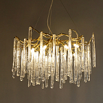 Люстра на подвесе с каркасом из металла и прозрачными подвесками из стекла Droplet Chandelier варинант исполнения - 1 | Loft Concept в Волгограде